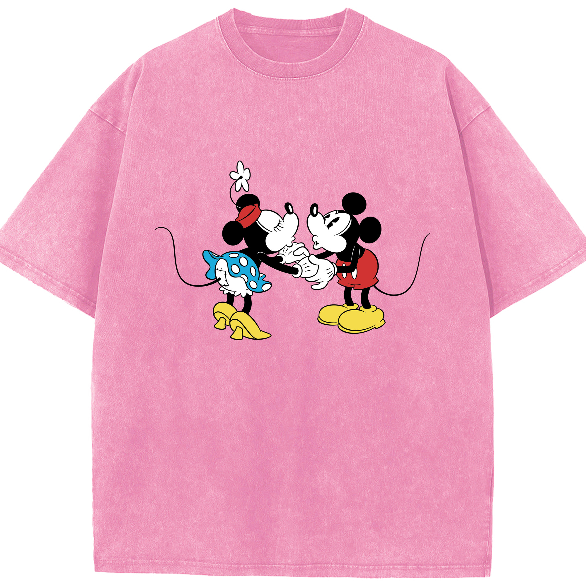 （画像用） ミッキーマウス Mickey Mouse 綿100% ヴィンテージ風 半袖Tシャツ（フロントプリント）